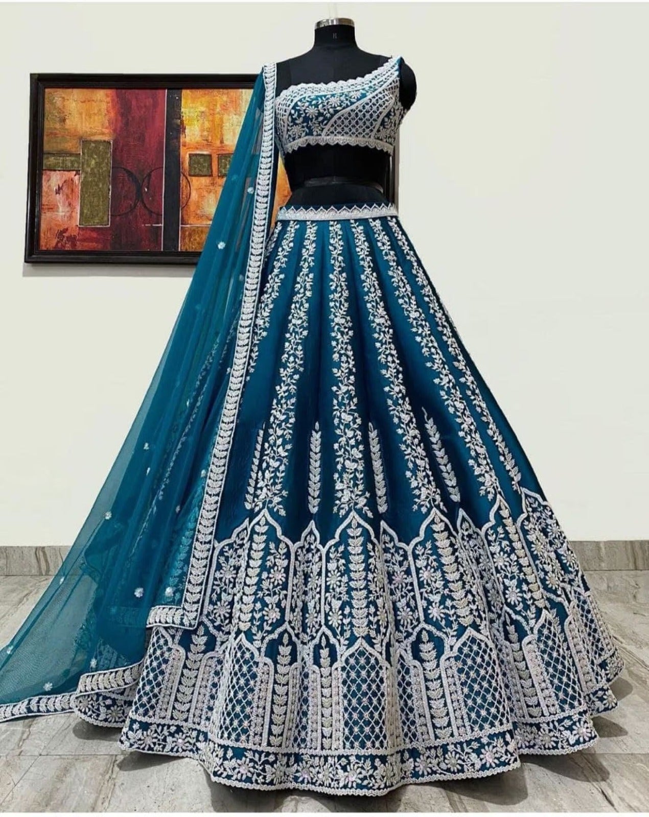 Teal Green Lehenga Choli hotsell Ready to Wear Free Shipping