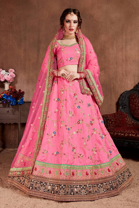 Cultural Pink lehenga choli dupatta For Women And Girls in USA