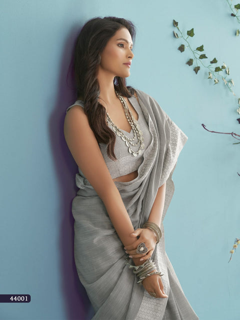 Grey Sequins Indian saree with blouse in USA, Perfect for Indian Daily wear, partywear sequins saree