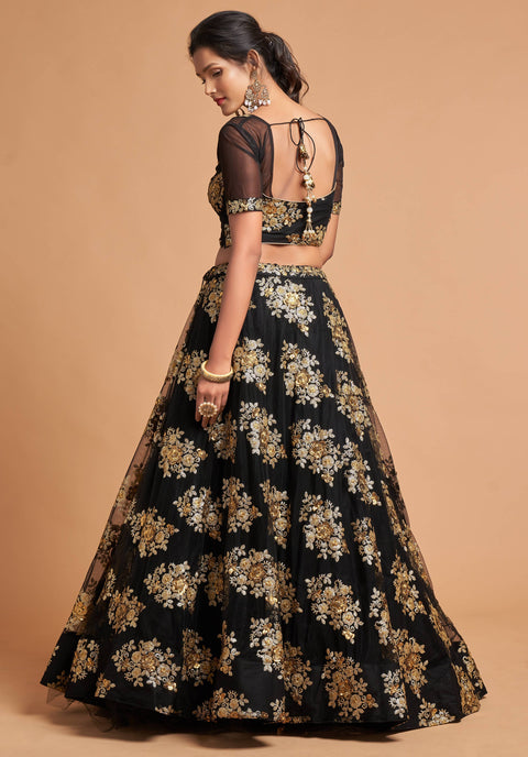 Vibrant Black fancy lehenga Choli for women with Dupatta in USA