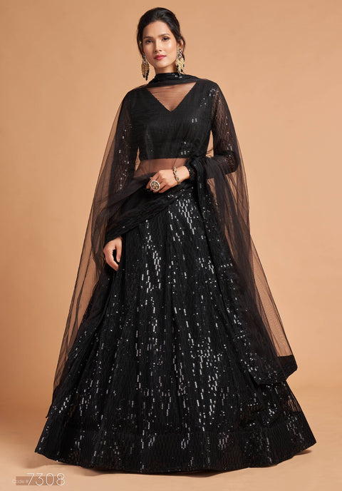 Glorious Black fancy lehenga Choli for women with Dupatta in USA