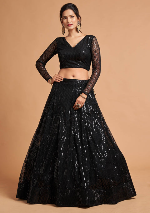 Glorious Black fancy lehenga Choli for women with Dupatta in USA