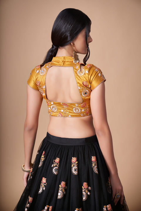 Black Charming fancy lehenga Choli for women with Dupatta in USA