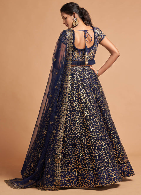 Elegant Blue fancy lehenga Choli for women with Dupatta in USA