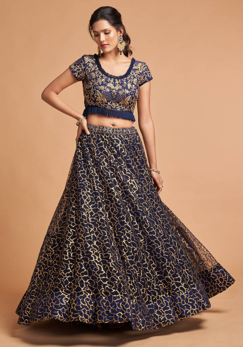 Elegant Blue fancy lehenga Choli for women with Dupatta in USA