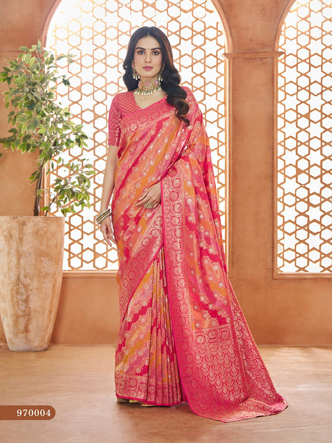 Red Banarasi Silk Saree, USA, Perfect for Indian wedding partywear sequins saree