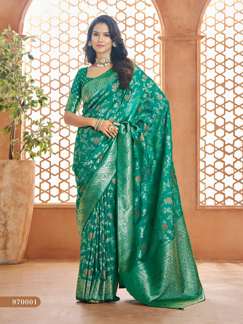 Green Banarasi Silk Saree, USA, Perfect for Indian wedding partywear sequins saree