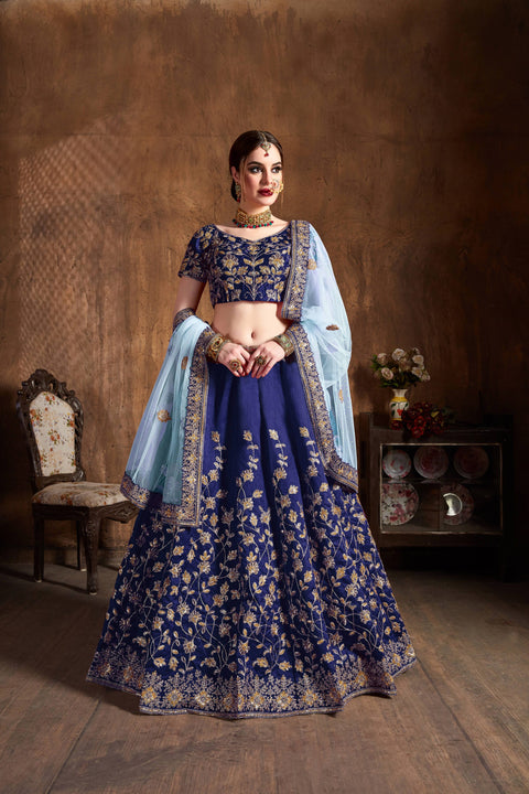 Beautiful Dove Blue fancy lehenga Choli for women with Dupatta in USA