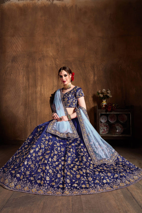 Beautiful Dove Blue fancy lehenga Choli for women with Dupatta in USA