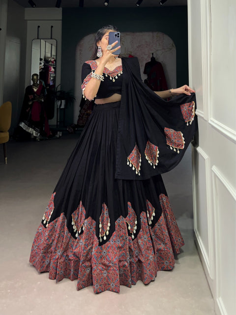 Embellished Black lehenga Choli for women in USA