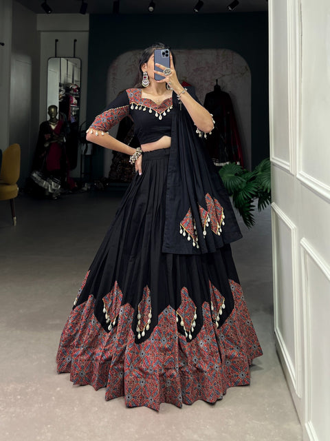 Embellished Black lehenga Choli for women in USA