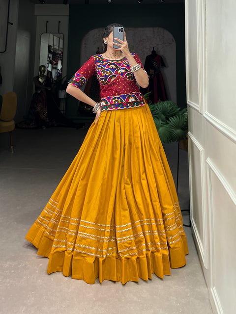 Yellow Gamthi Craft with a Modern Design Touch In This Navratri For Women In USA