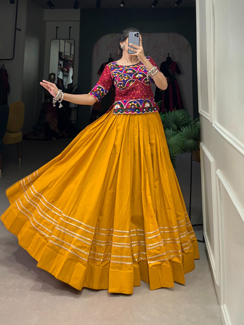 Yellow Gamthi Craft with a Modern Design Touch In This Navratri For Women In USA