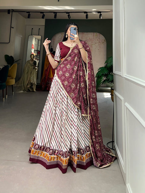 Wine Elegance in simplicity, grace in cotton. Adorn yourself in the beauty of a cotton lehenga choli for women