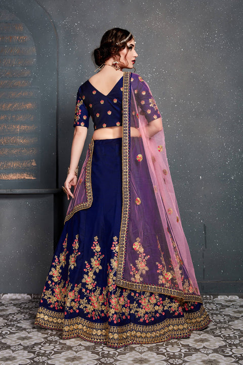 Charming Dark Blue lehenga choli dupatta For Women And Girls in USA