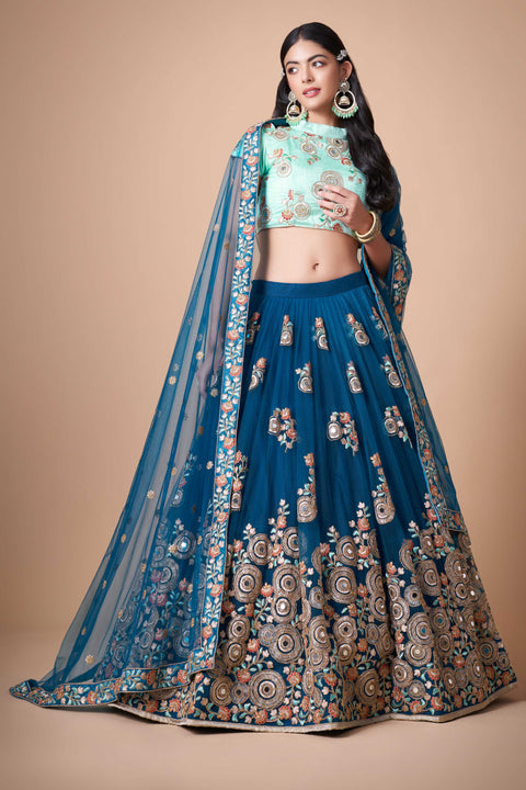 Festive Blue fancy lehenga Choli for women with Dupatta in USA