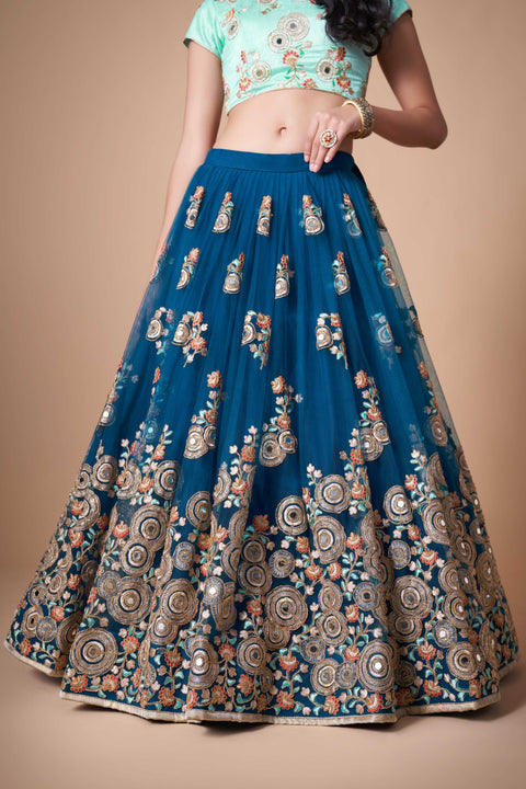 Festive Blue fancy lehenga Choli for women with Dupatta in USA