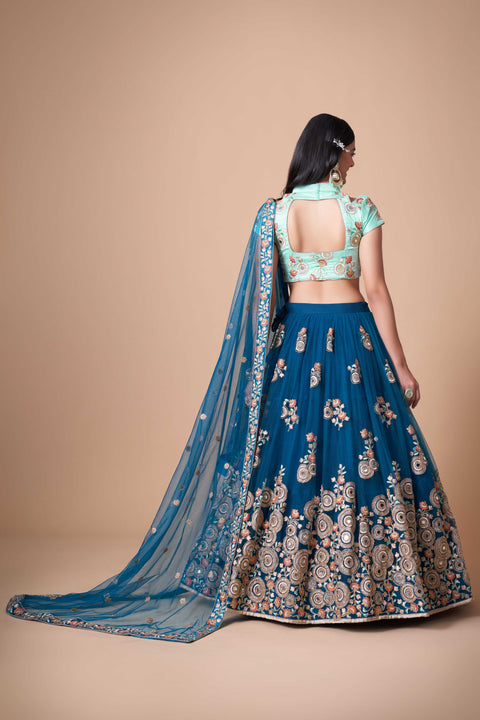 Festive Blue fancy lehenga Choli for women with Dupatta in USA