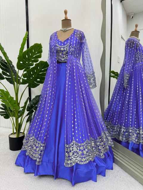 Heavy embroidered sequins work Chaniyo ,Blouse, And Koti For wedding Wear dress, Indian partywear dress for women