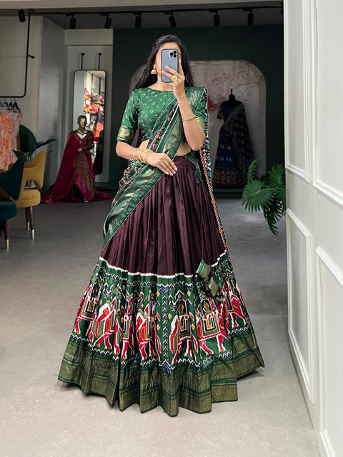 Elevate your ethnic wear collection with our Dola Silk Lehenga Choli For Women