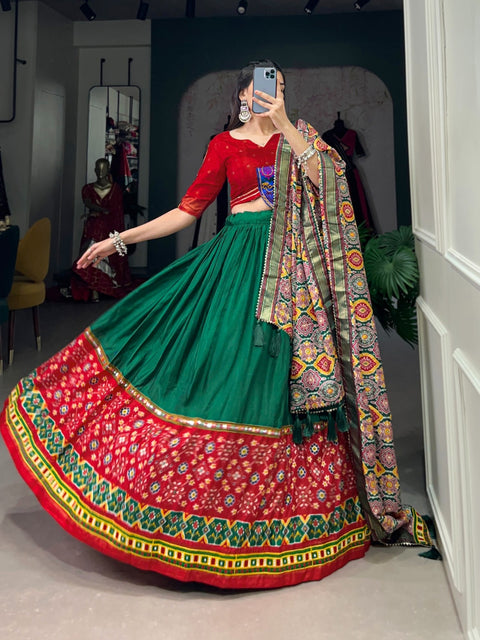 Green There sense of magic in Navratri with this lehenga for women