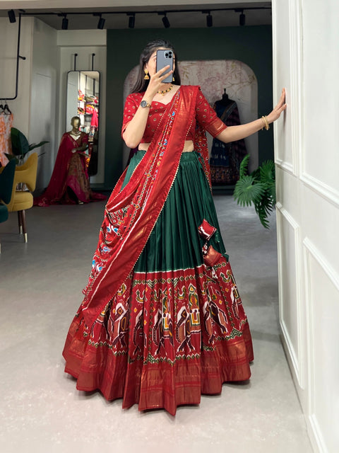 Red Elevate your ethnic wear collection with our Dola Silk Lehenga Choli For Women