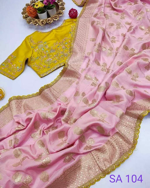 Pink Beautifully Designed Saree with blouse in ,USA Perfect for Indian wedding or party wear for women