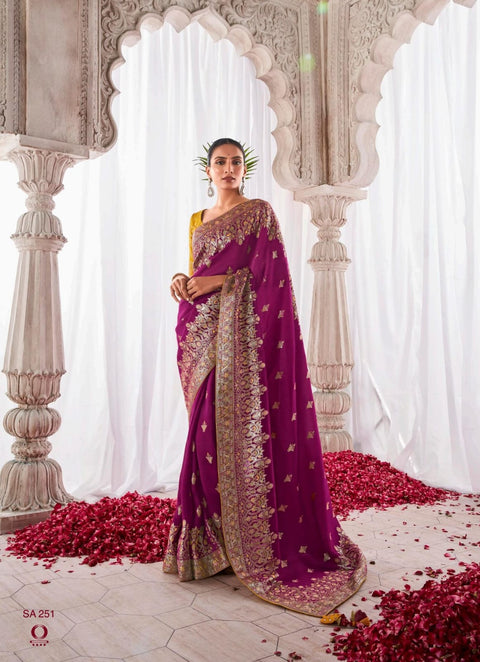 Pink Indian saree with blouse in USA, Perfect for Indian wedding partywear sequins saree