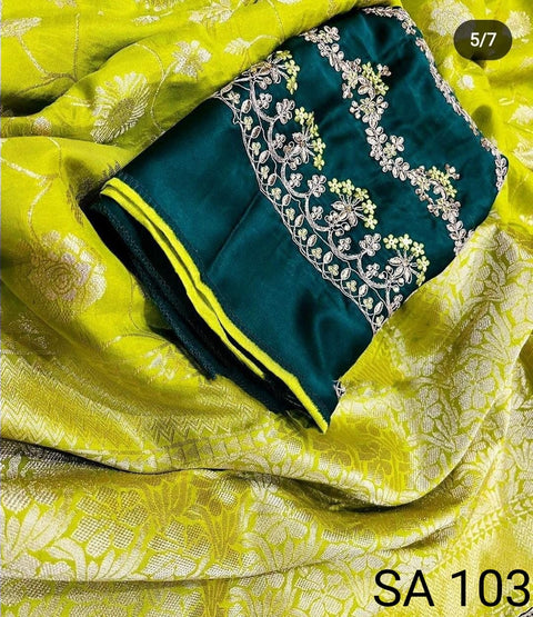 Green Beautifully Designed Saree with blouse in ,USA Perfect for Indian wedding or party wear for women