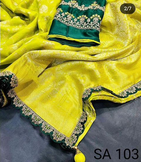 Green Beautifully Designed Saree with blouse in ,USA Perfect for Indian wedding or party wear for women