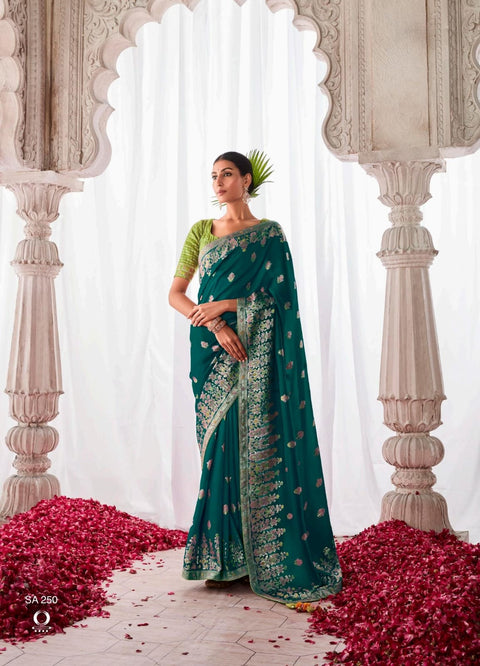 Teal Blue  Indian saree with blouse in USA, Perfect for Indian wedding partywear sequins saree