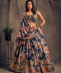 Trendy Dove Blue Organza Bollywood lehenga choli for women with Dupatta Indian Designer Ready to wear partywear Lehenga Choli Trendy Lehenga - ReadyToWearshop