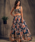 Trendy Dove Blue Organza Bollywood lehenga choli for women with Dupatta Indian Designer Ready to wear partywear Lehenga Choli Trendy Lehenga - ReadyToWearshop