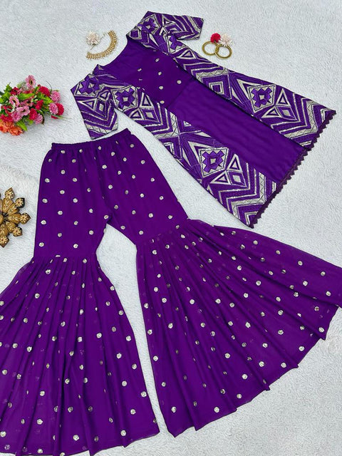 Exclusive Purple Sharara suits for women in USA