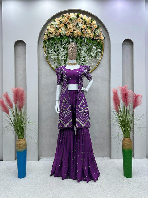 Exclusive Purple Sharara suits for women in USA