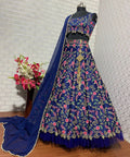 Impressive Navy Blue lehengacholiforwomen readytowear in USA , FreeShipping Indian MalaySatinSilk with Multi Niddle ,Embroidery Work lehenga - ReadyToWearshop