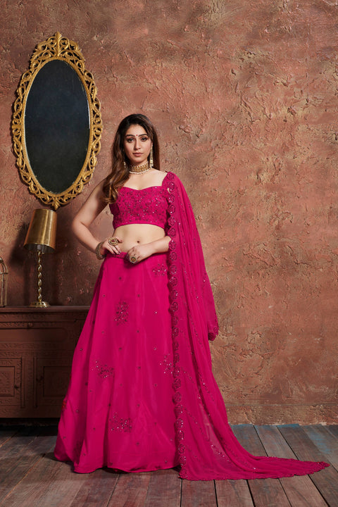 Stunning Pink lehenga choli dupatta For Women And Girls in USA