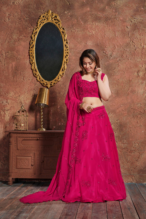 Stunning Pink lehenga choli dupatta For Women And Girls in USA