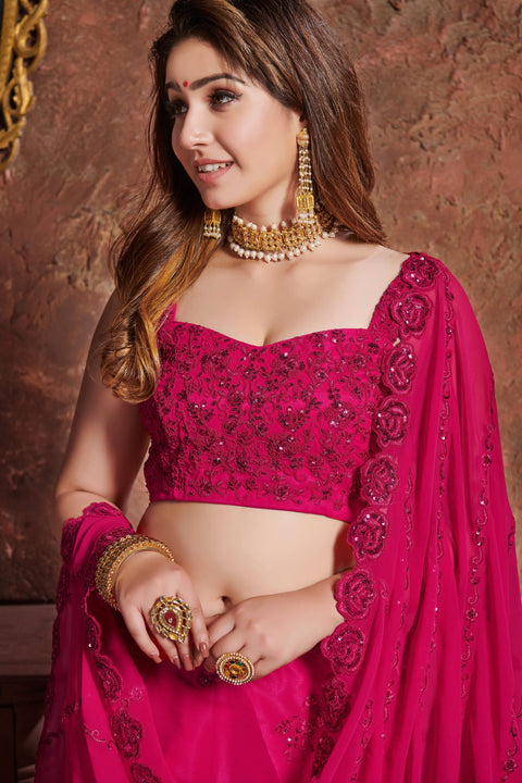 Stunning Pink lehenga choli dupatta For Women And Girls in USA