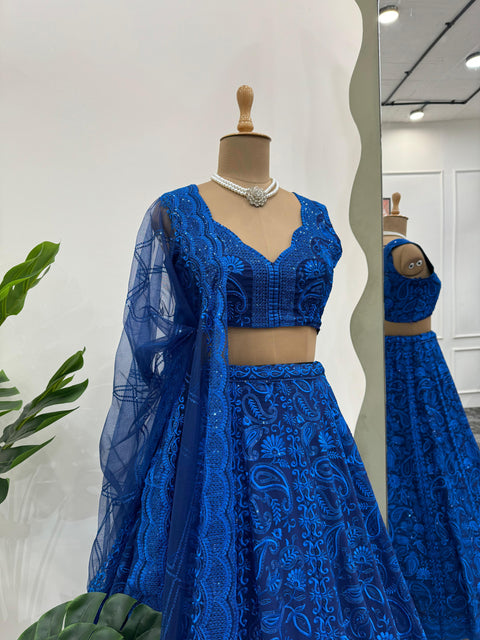 Traditional Navy Blue lehenga Choli for women in USA