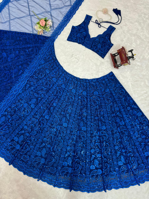 Traditional Navy Blue lehenga Choli for women in USA