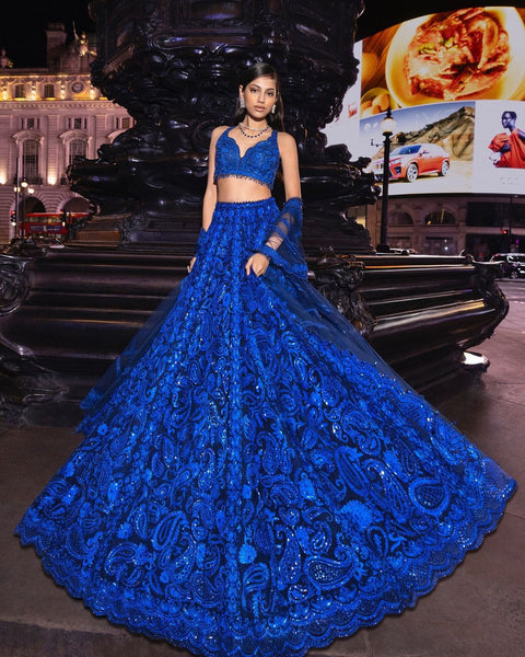 Traditional Navy Blue lehenga Choli for women in USA