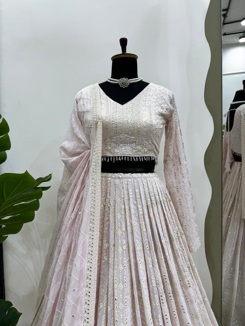 Stylish White lehenga Choli for women in USA