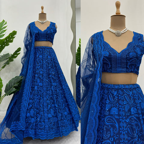 Traditional Navy Blue lehenga Choli for women in USA