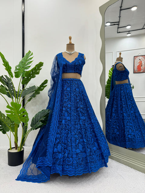 Traditional Navy Blue lehenga Choli for women in USA