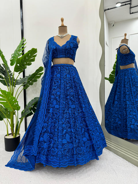 Traditional Navy Blue lehenga Choli for women in USA