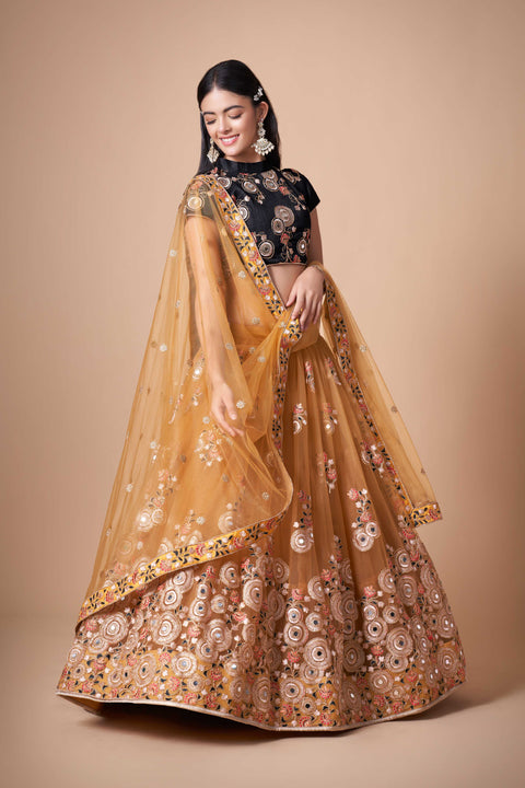 Beautiful Yellow fancy lehenga Choli for women with Dupatta in USA