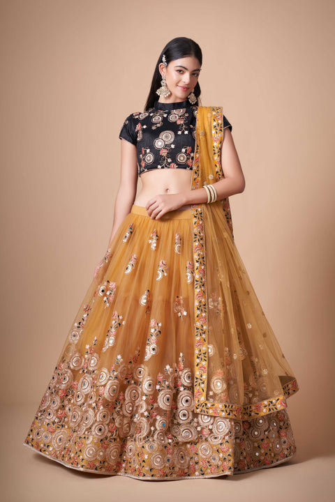 Beautiful Yellow fancy lehenga Choli for women with Dupatta in USA