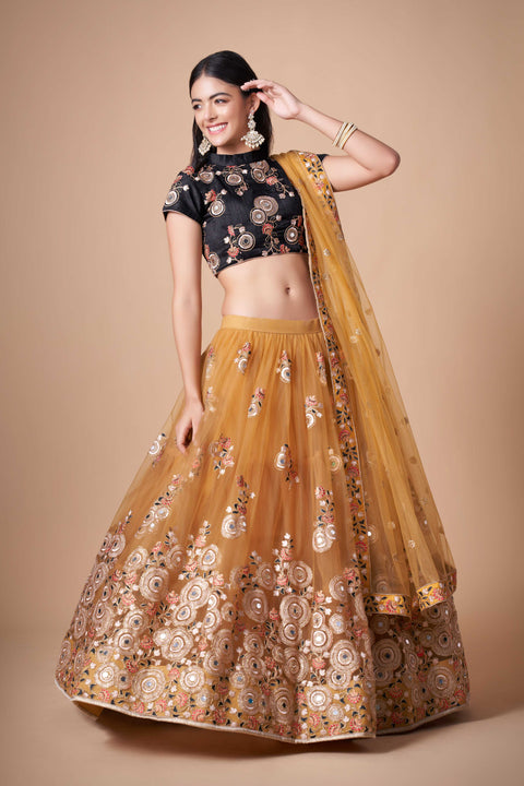 Beautiful Yellow fancy lehenga Choli for women with Dupatta in USA