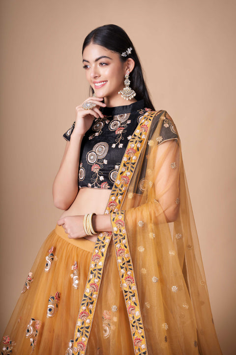 Beautiful Yellow fancy lehenga Choli for women with Dupatta in USA